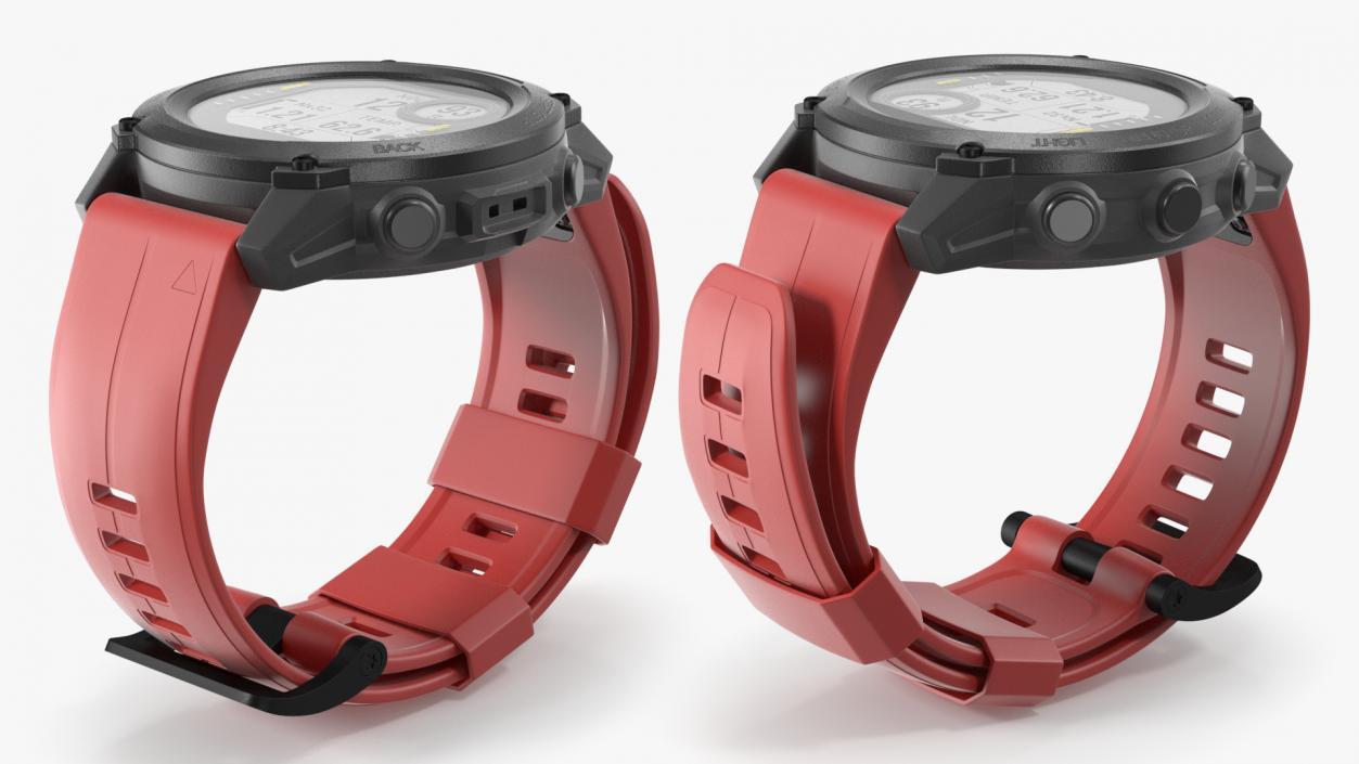 3D model Sport Smartwatch Red Band