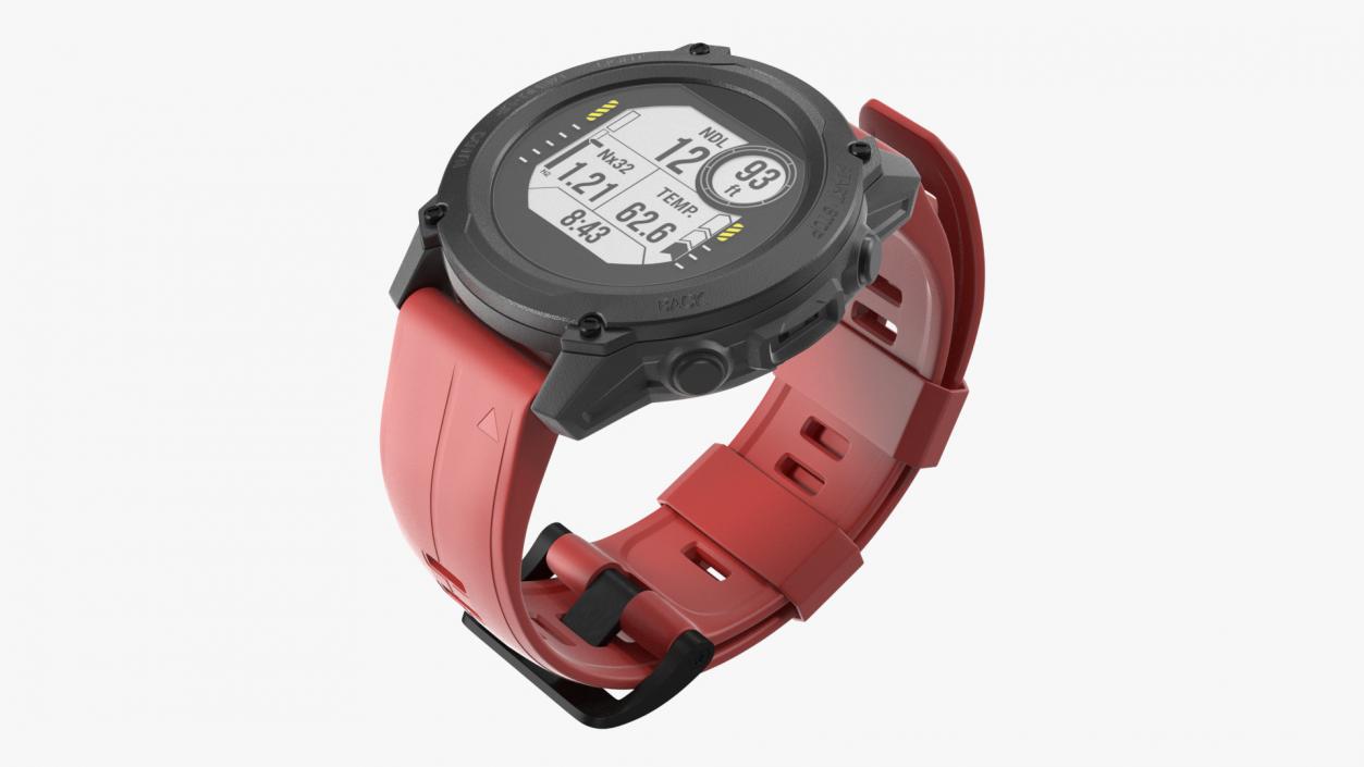 3D model Sport Smartwatch Red Band