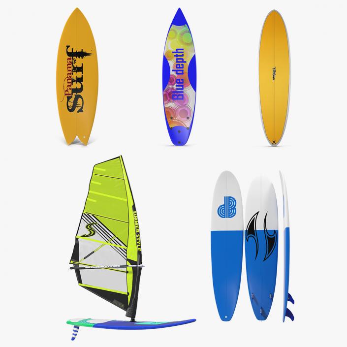 3D Surfboards Collection 3 model