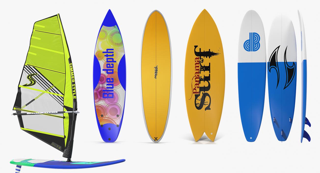 3D Surfboards Collection 3 model