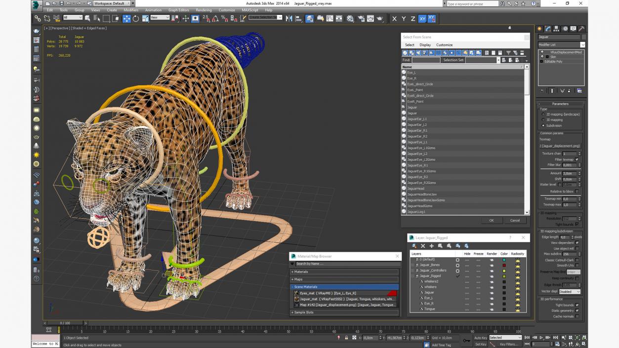 Jaguar Rigged for Cinema 4D 2 3D model