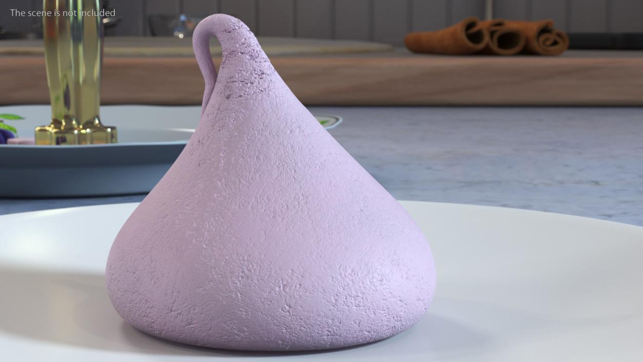 Smooth Meringue Drop Cookie Pink 3D