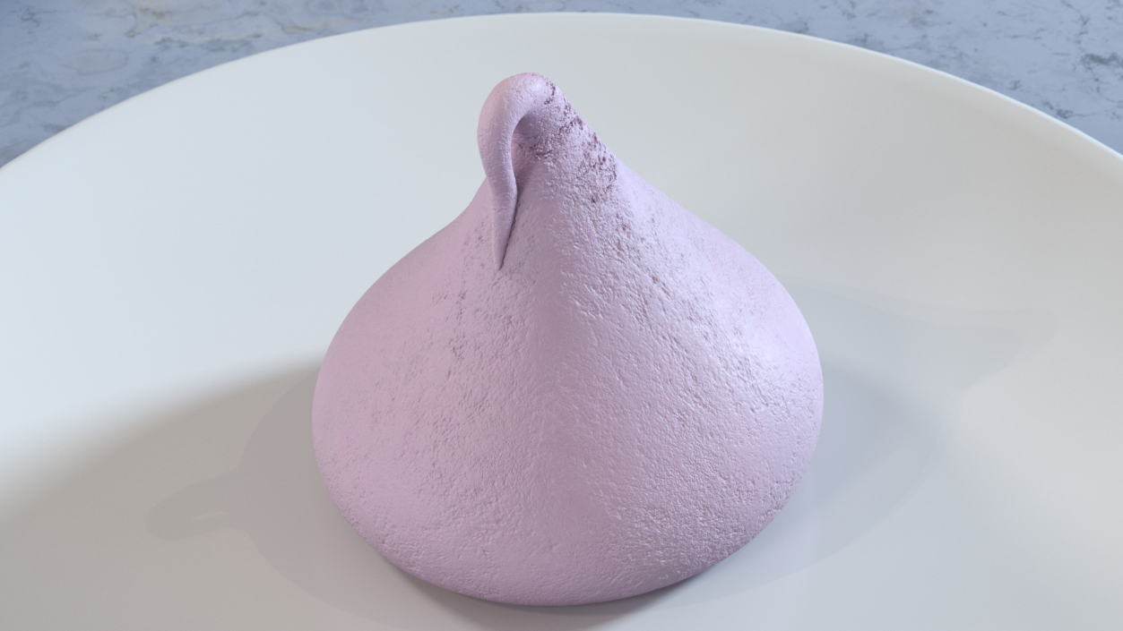 Smooth Meringue Drop Cookie Pink 3D