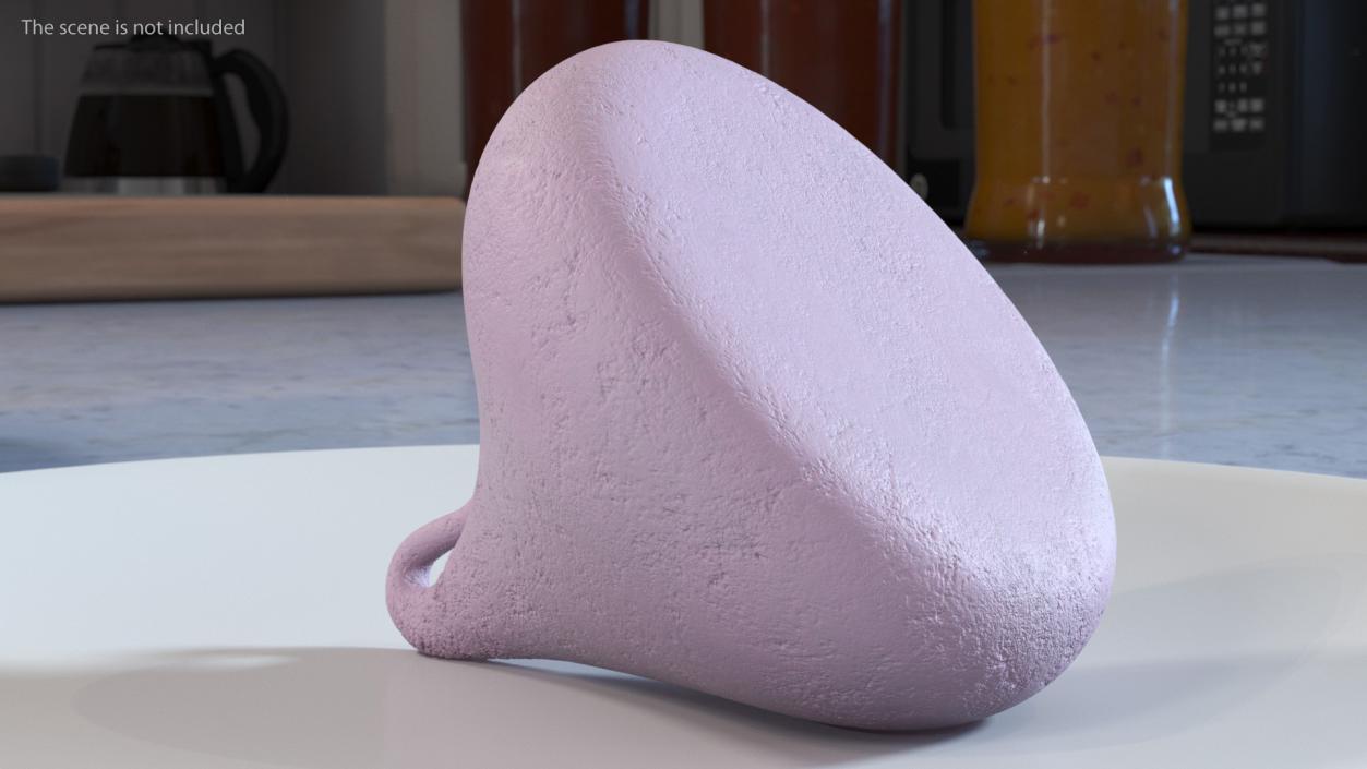 Smooth Meringue Drop Cookie Pink 3D