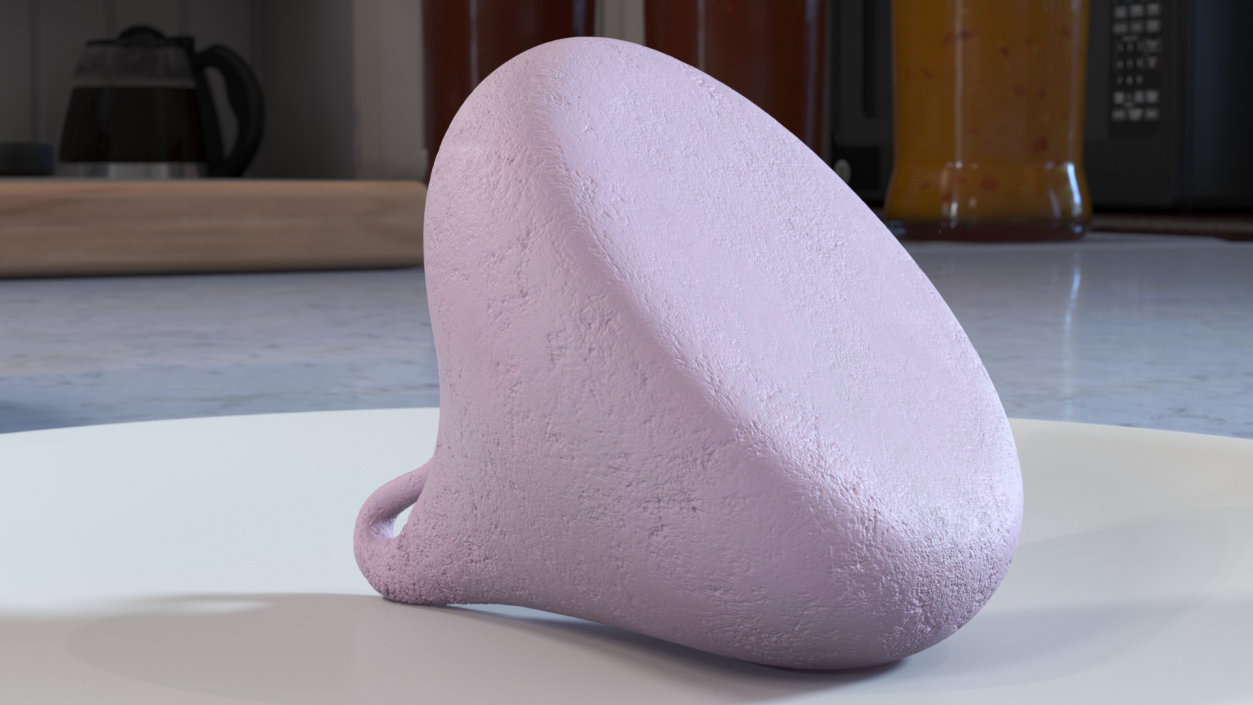 Smooth Meringue Drop Cookie Pink 3D