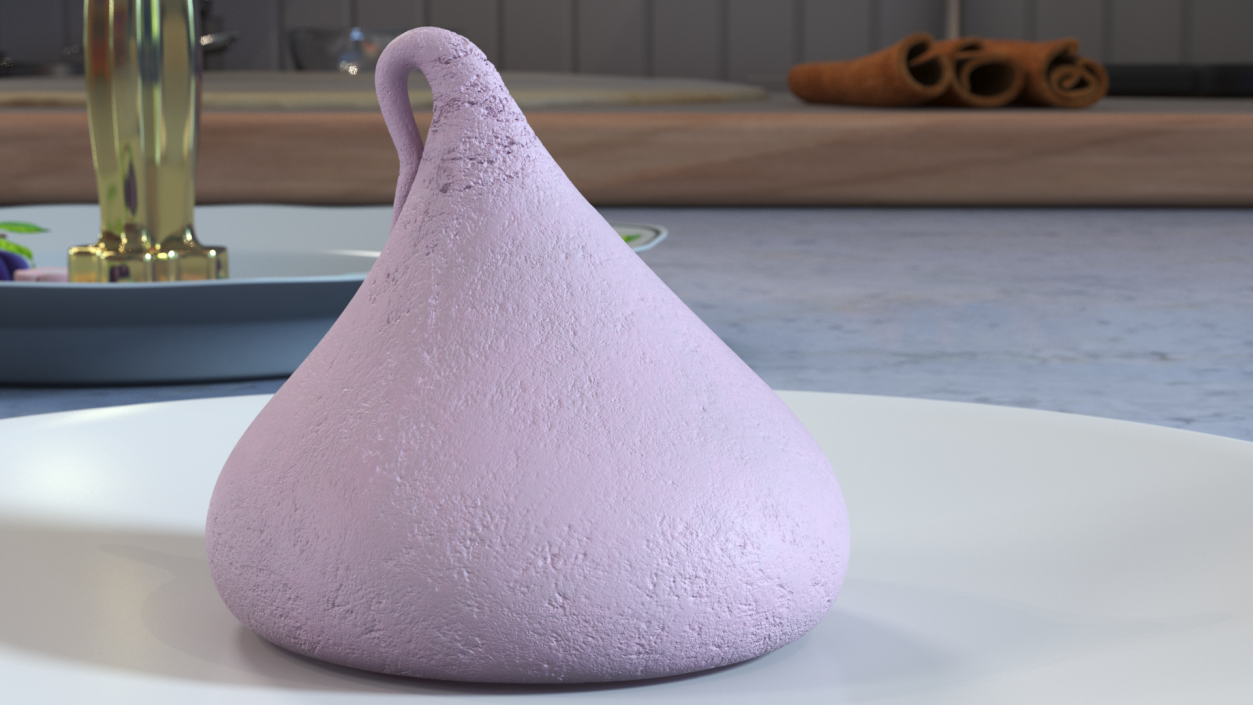 Smooth Meringue Drop Cookie Pink 3D