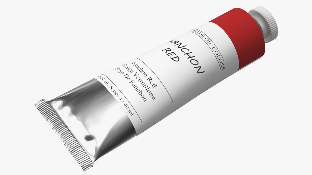 3D Fanchon Red Oil Paint Tube