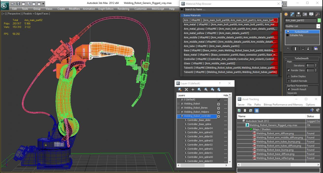 3D Welding Robot Generic Rigged model