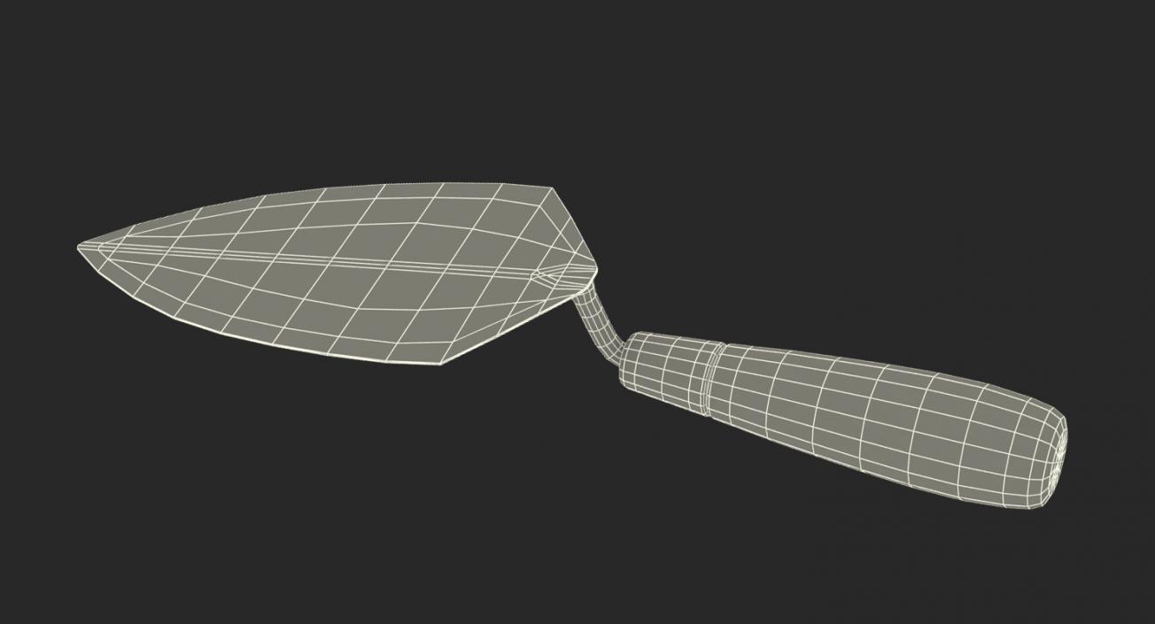 Brick Trowel with Wood Handle 3D model