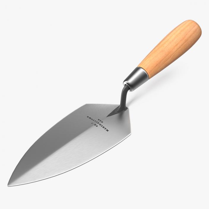 Brick Trowel with Wood Handle 3D model