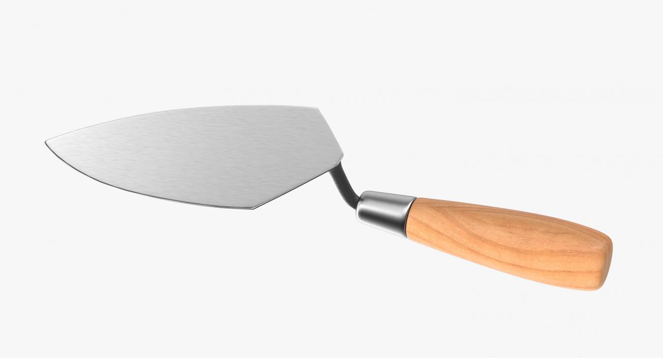 Brick Trowel with Wood Handle 3D model