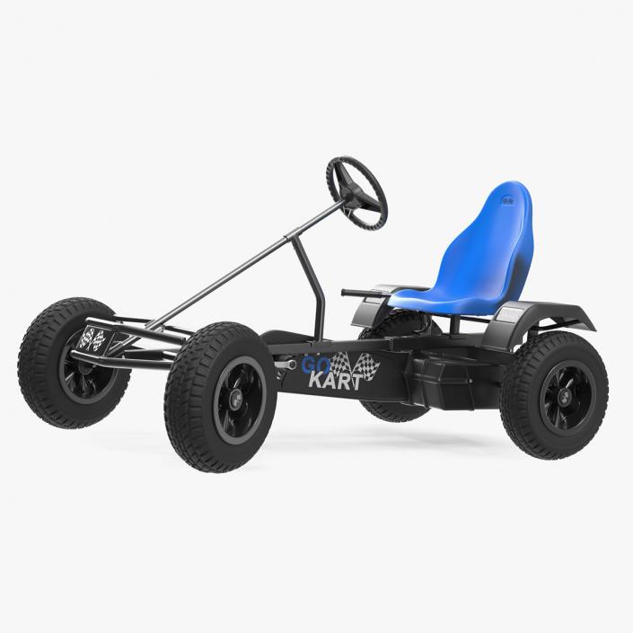 Blue Pedal Go Kart Rigged for Maya 3D model