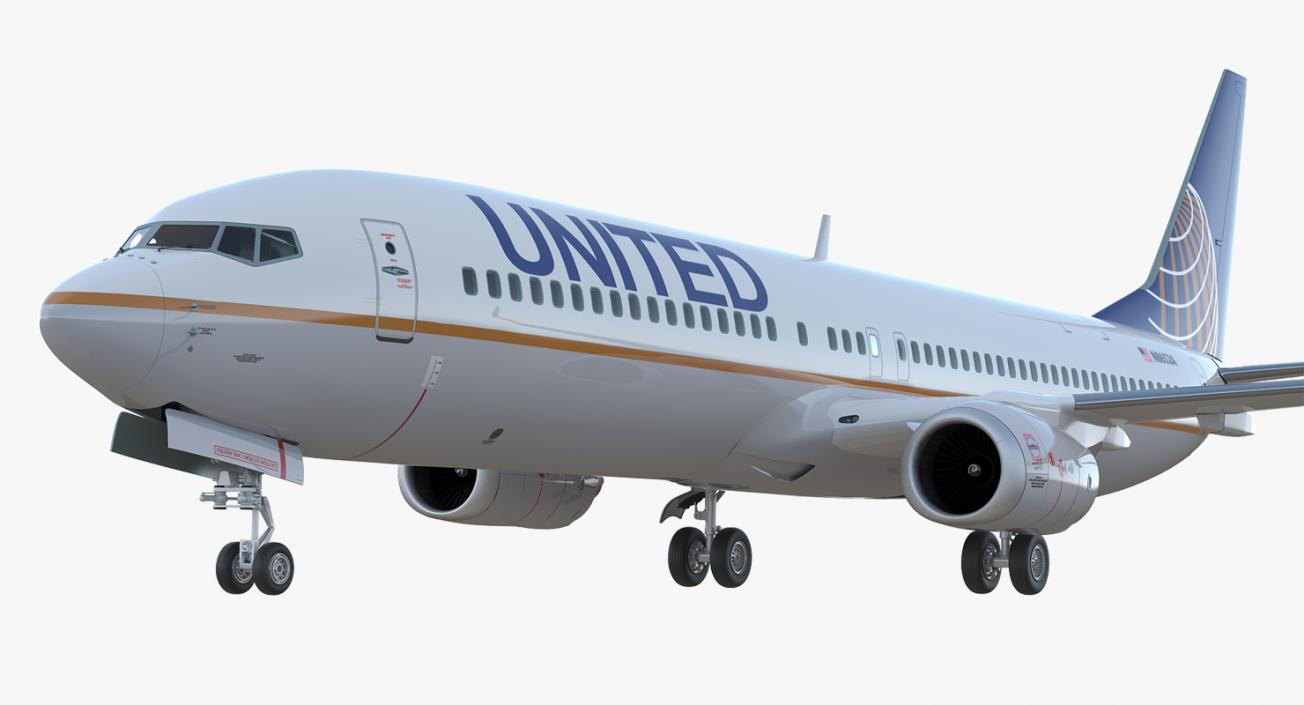 Boeing 737-900 ER United Airlines with Cabin 3D model