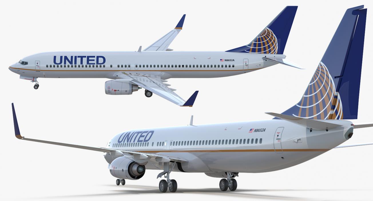 Boeing 737-900 ER United Airlines with Cabin 3D model