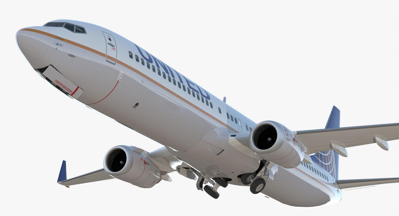 Boeing 737-900 ER United Airlines with Cabin 3D model