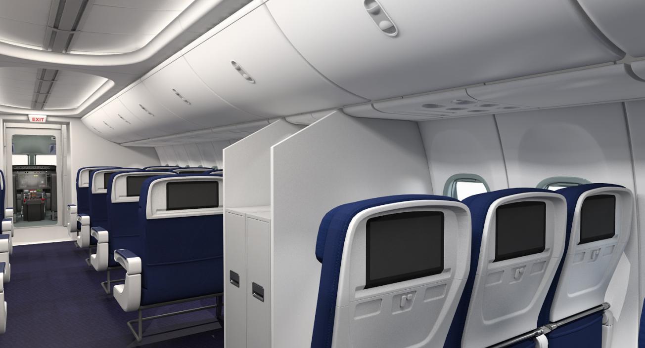 Boeing 737-900 ER United Airlines with Cabin 3D model