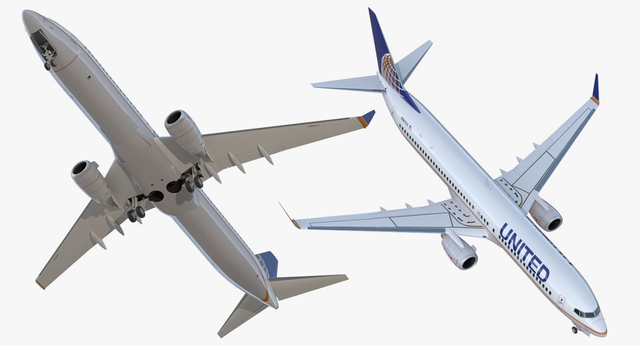 Boeing 737-900 ER United Airlines with Cabin 3D model