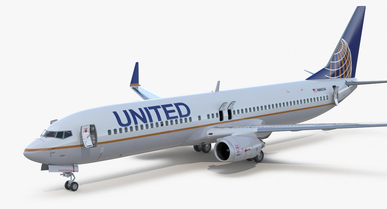 Boeing 737-900 ER United Airlines with Cabin 3D model