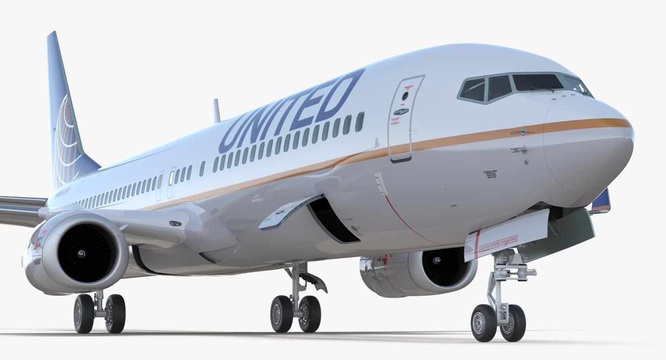 Boeing 737-900 ER United Airlines with Cabin 3D model