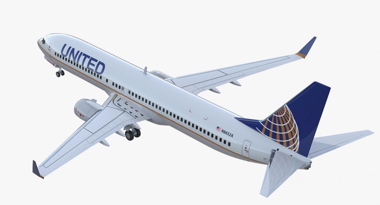 Boeing 737-900 ER United Airlines with Cabin 3D model