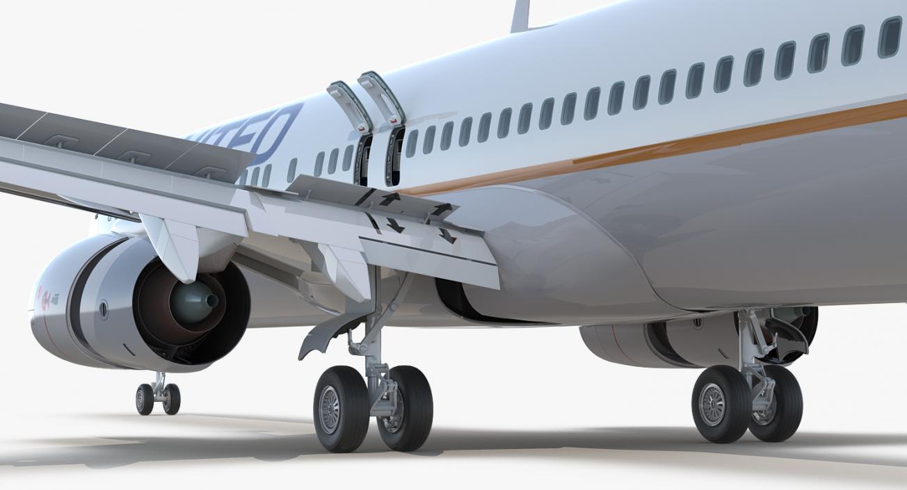 Boeing 737-900 ER United Airlines with Cabin 3D model