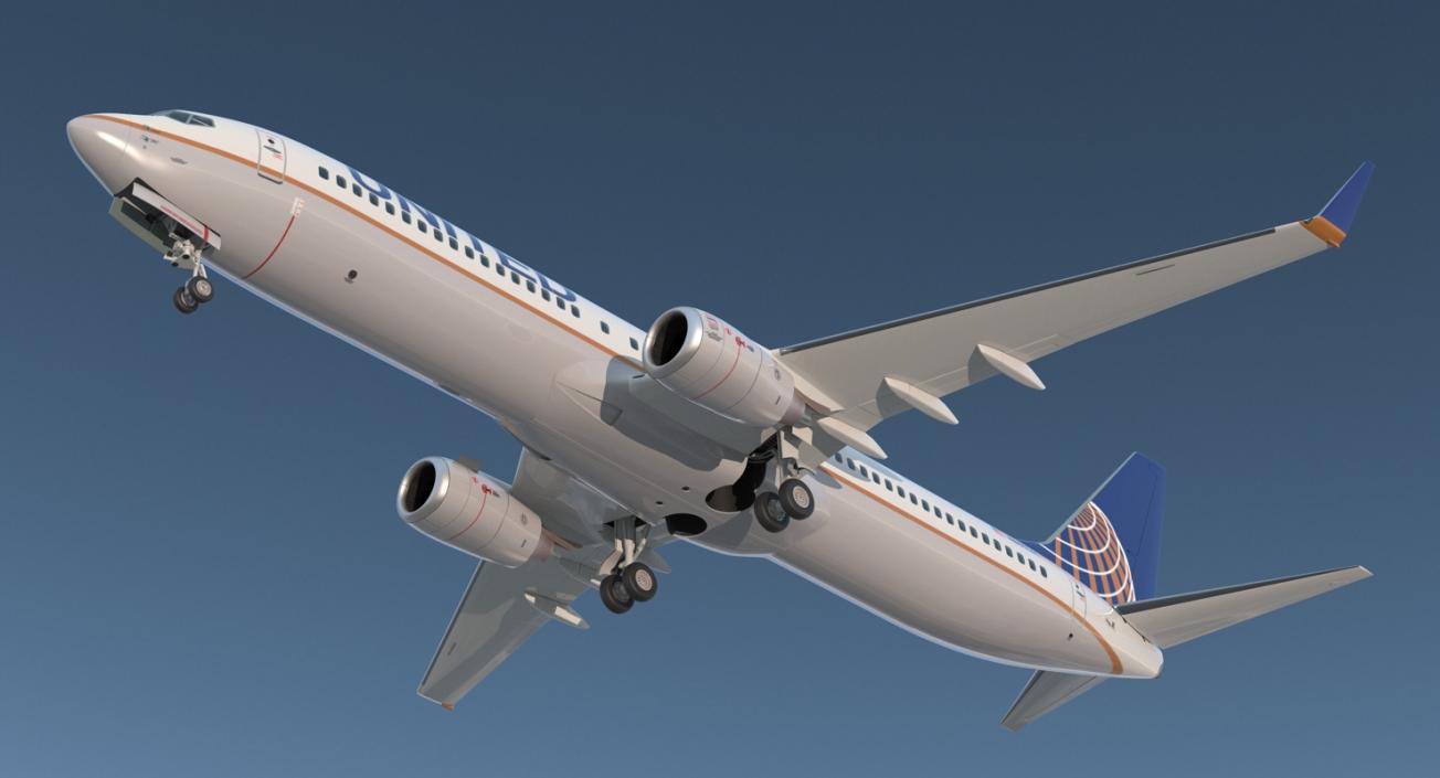 Boeing 737-900 ER United Airlines with Cabin 3D model