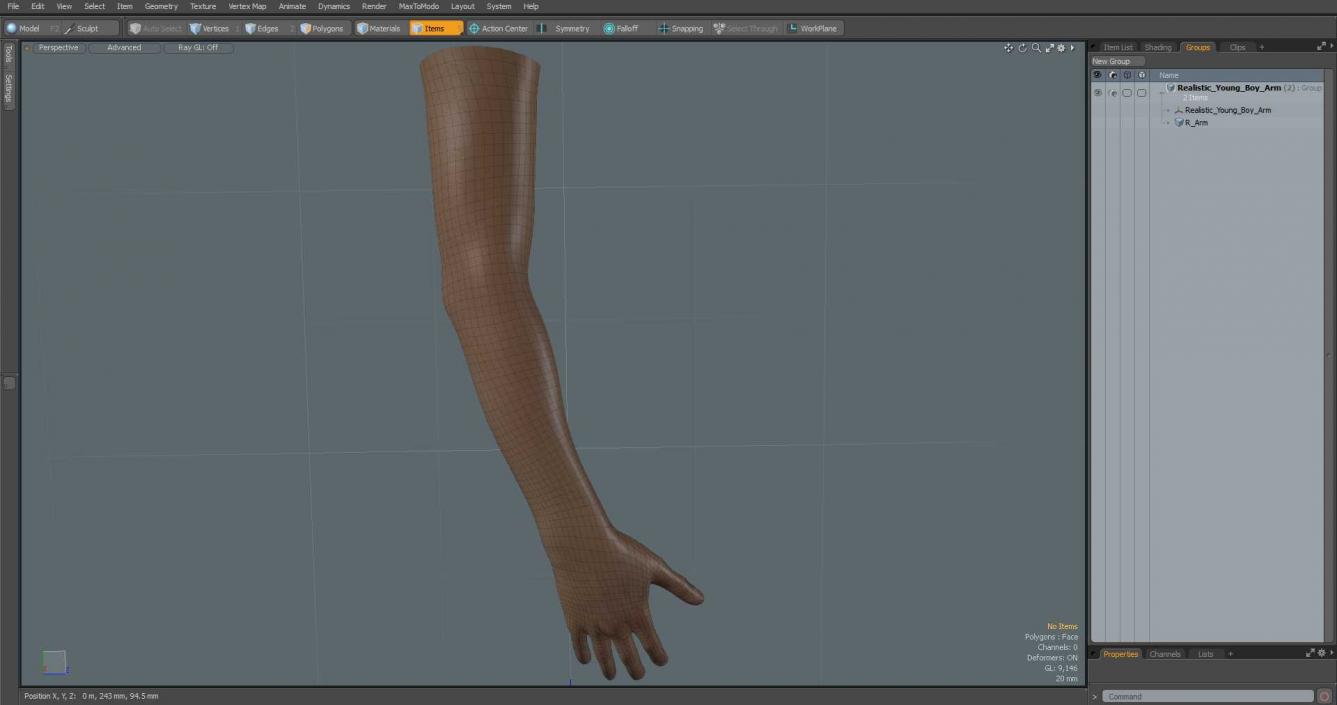 3D Realistic Young Boy Arm model