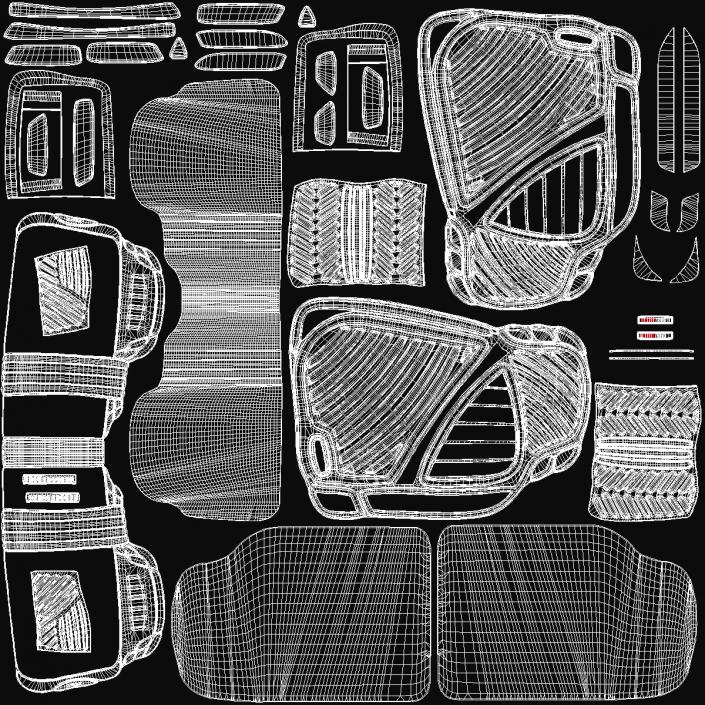 3D model Motor Trend All-Season Rubber Car Mats Rigged