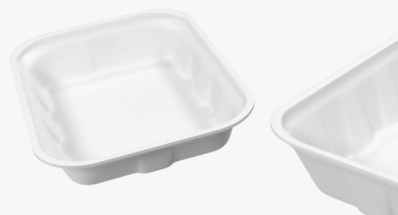 3D Wrapped White Styrofoam Food Tray model