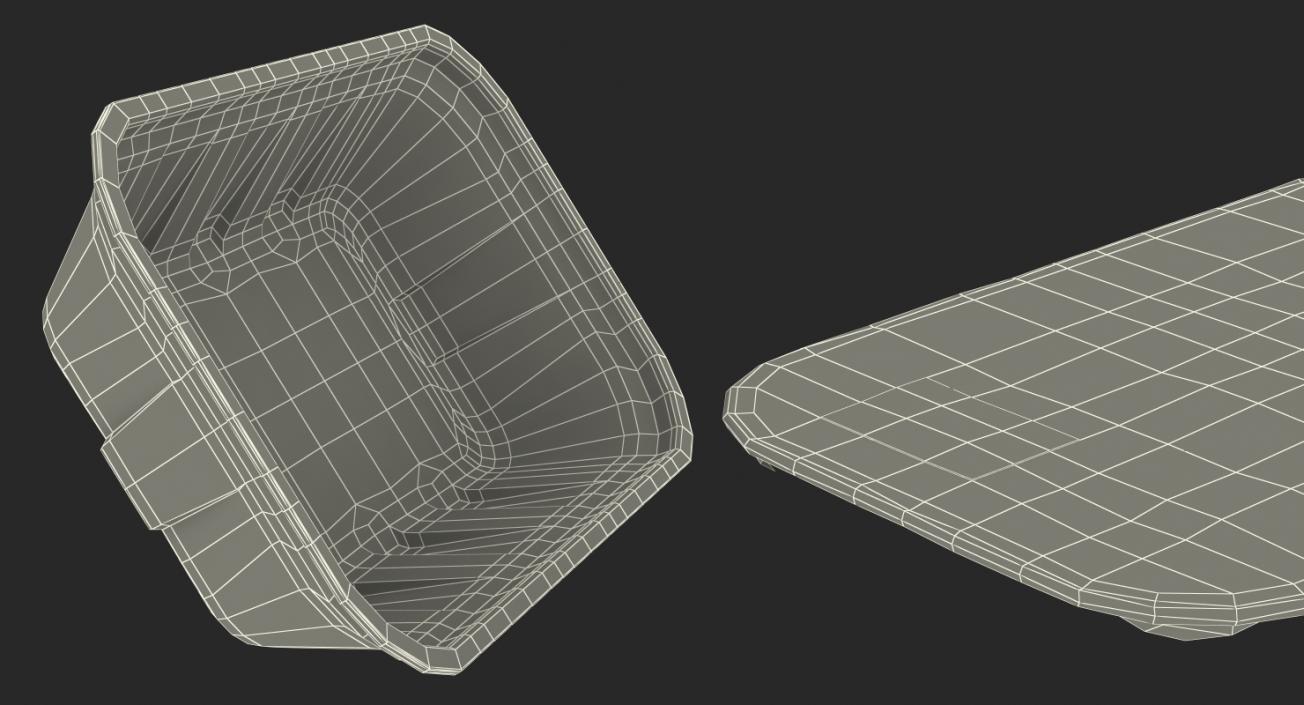 3D Wrapped White Styrofoam Food Tray model