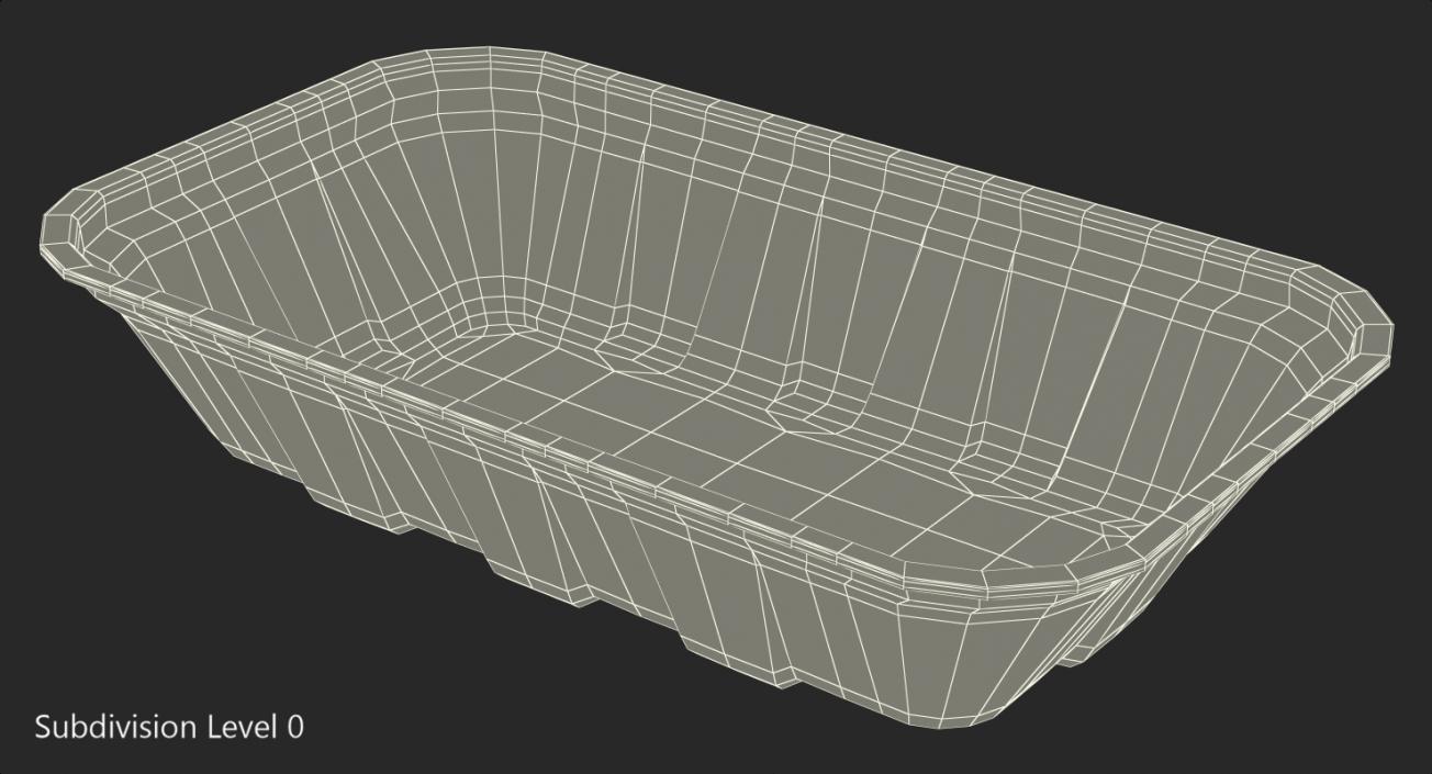 3D Wrapped White Styrofoam Food Tray model