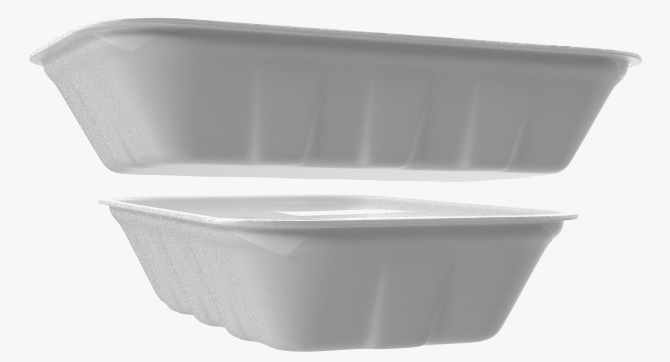 3D Wrapped White Styrofoam Food Tray model