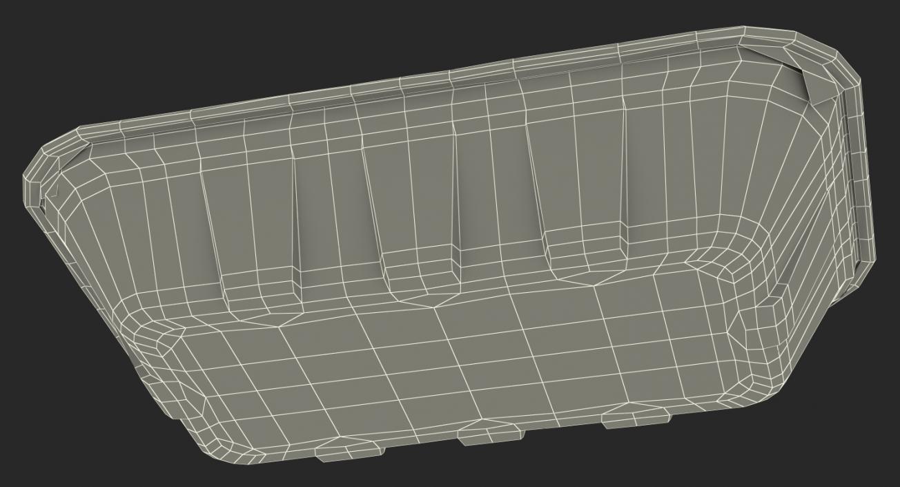 3D Wrapped White Styrofoam Food Tray model