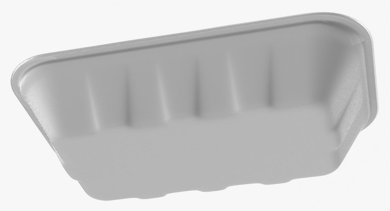 3D Wrapped White Styrofoam Food Tray model