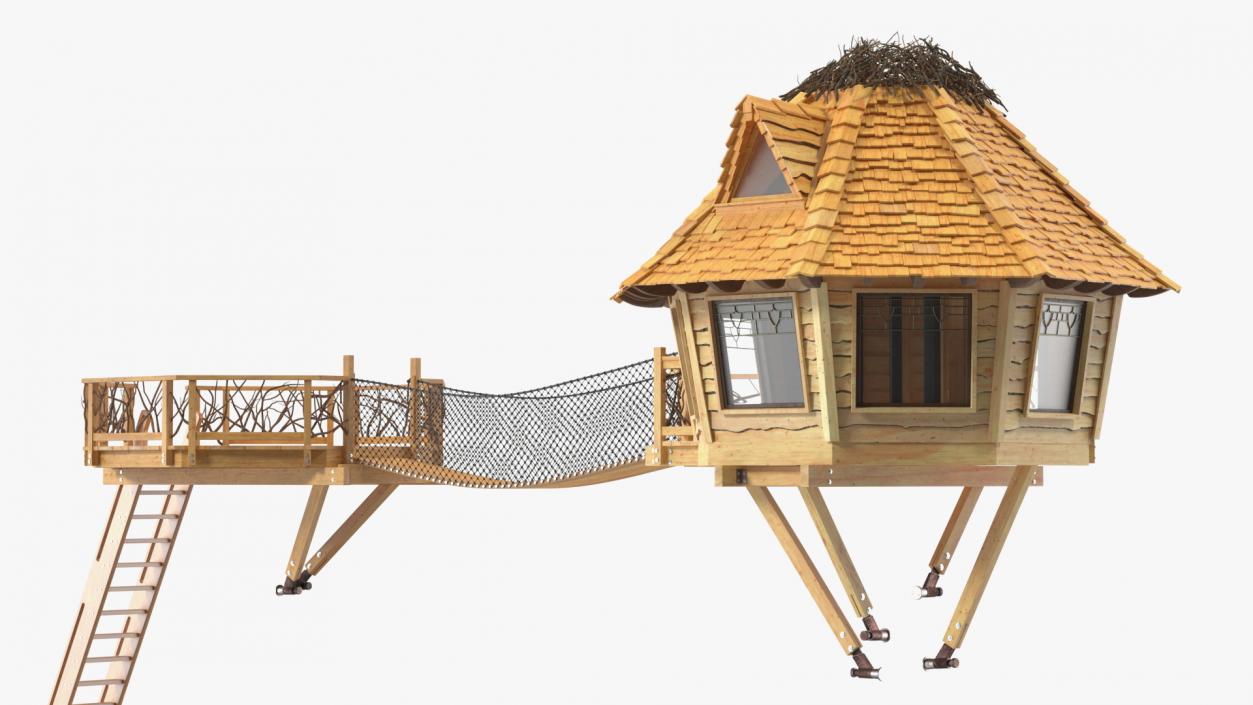 3D Wooden Tree House Large model