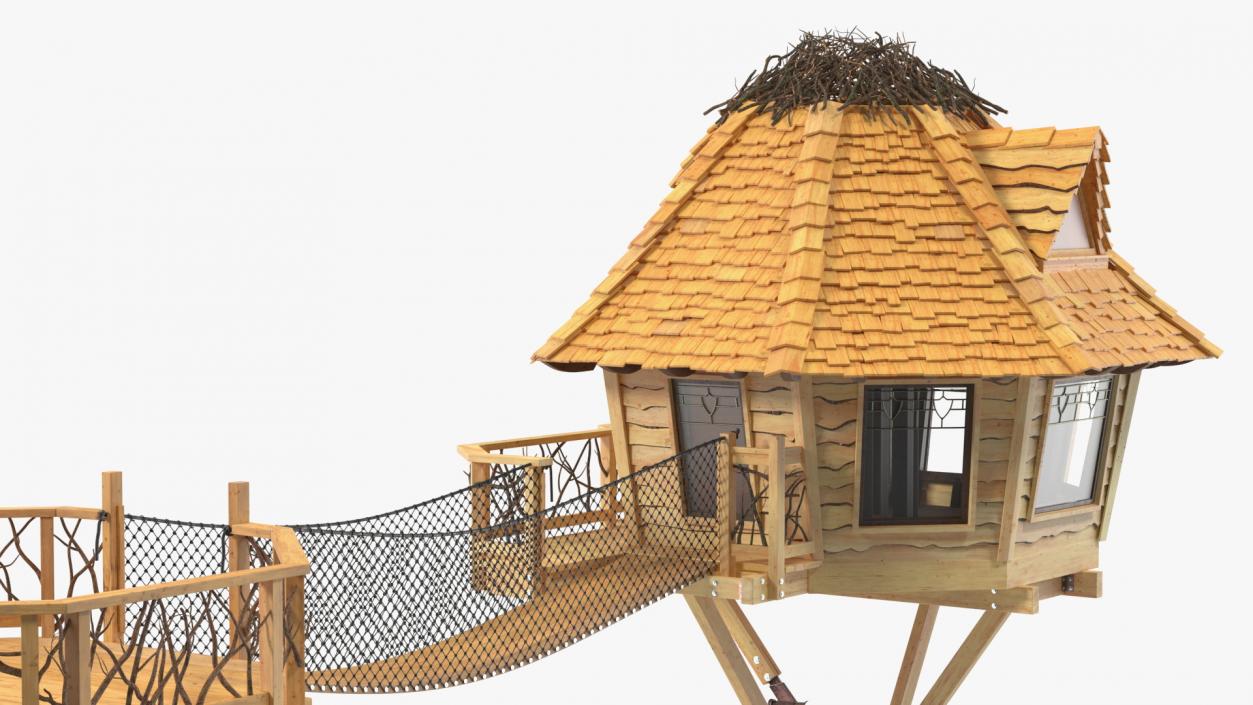 3D Wooden Tree House Large model