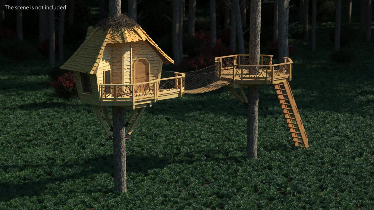 3D Wooden Tree House Large model