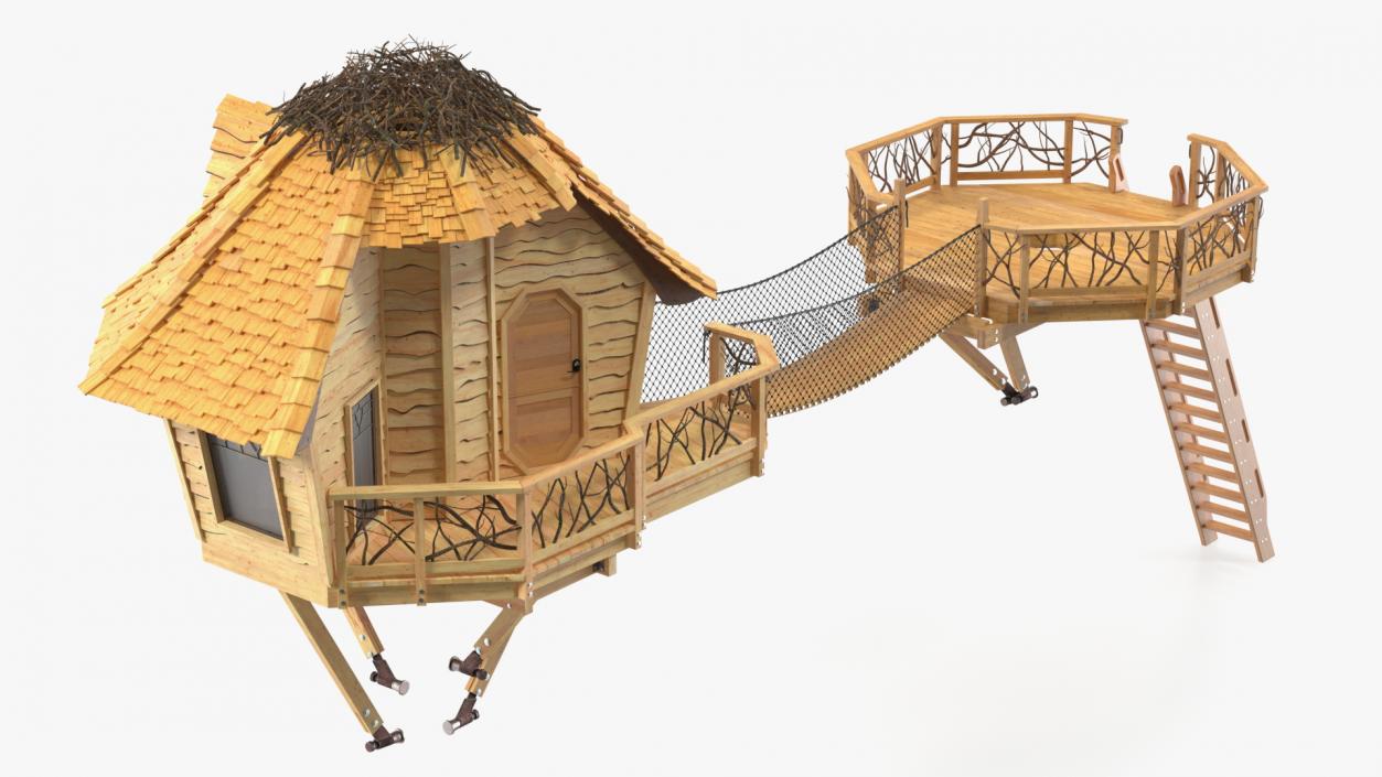 3D Wooden Tree House Large model