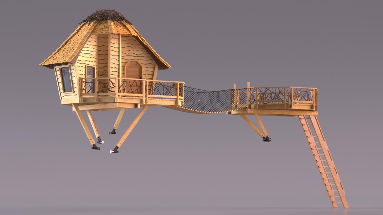 3D Wooden Tree House Large model