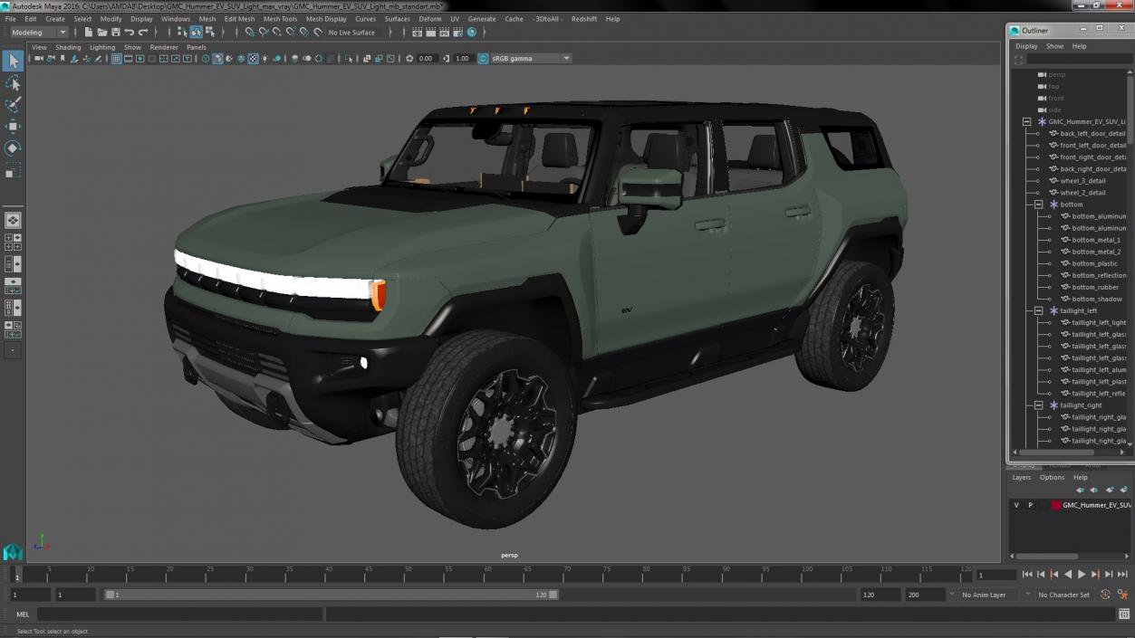 3D GMC Hummer EV SUV Light model