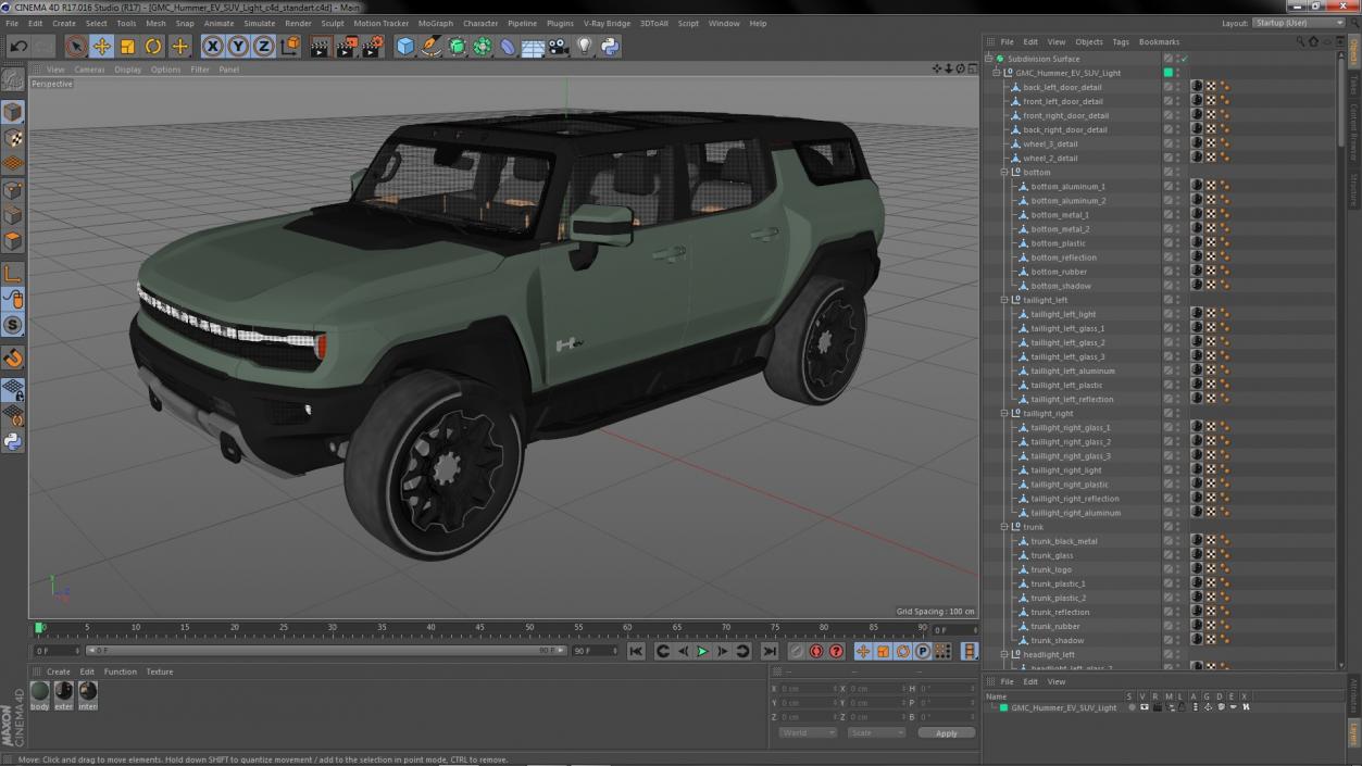 3D GMC Hummer EV SUV Light model