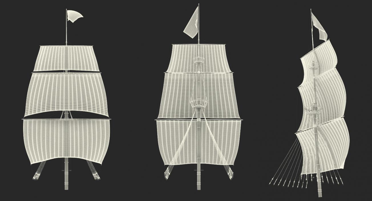 Sailing Ship Main Mast 3D