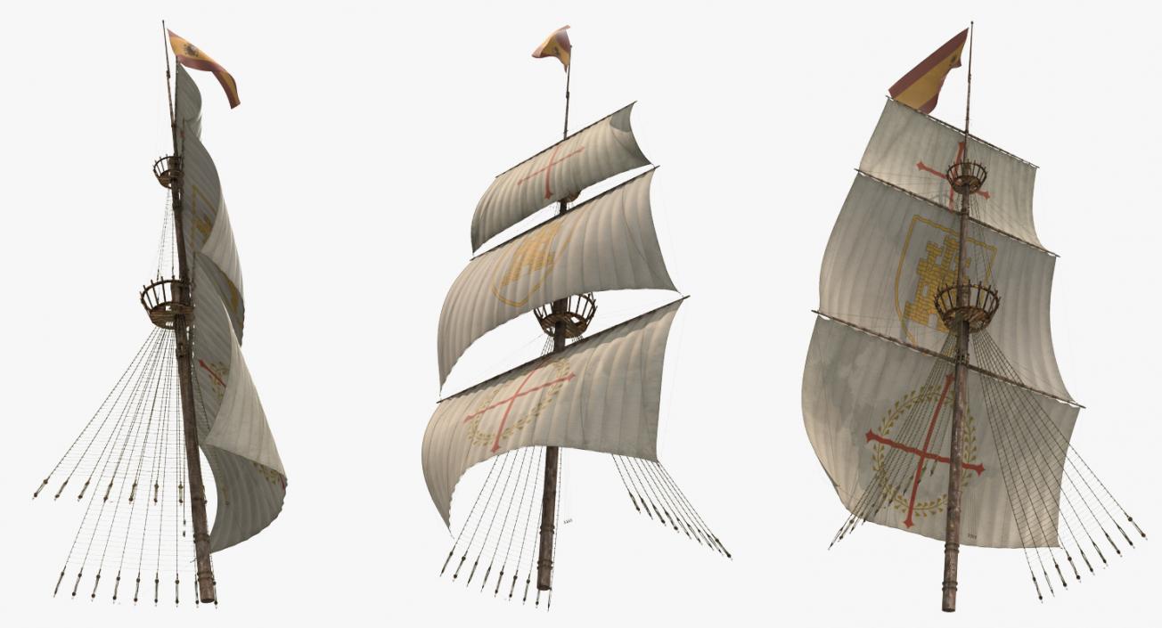 Sailing Ship Main Mast 3D