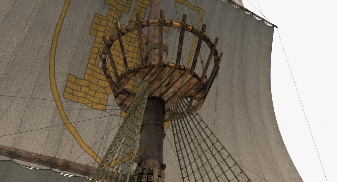 Sailing Ship Main Mast 3D