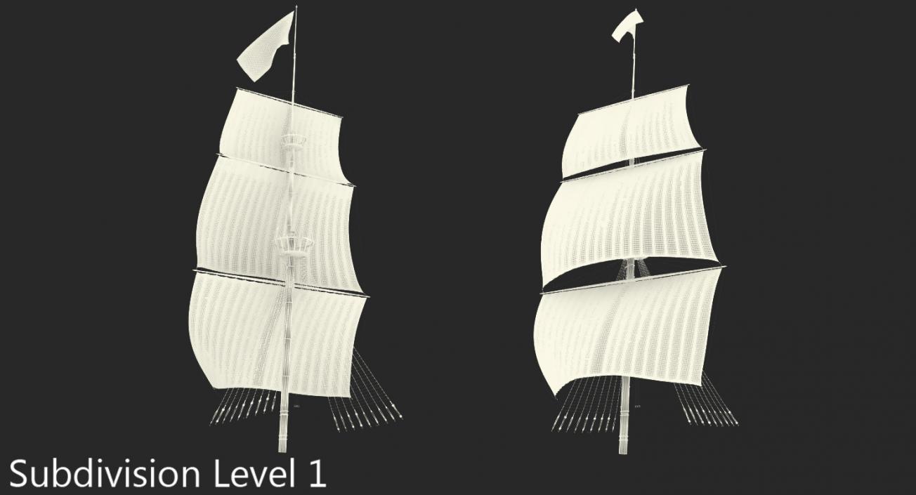 Sailing Ship Main Mast 3D