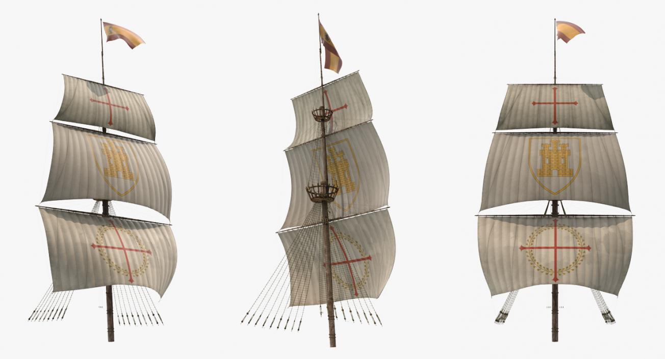 Sailing Ship Main Mast 3D