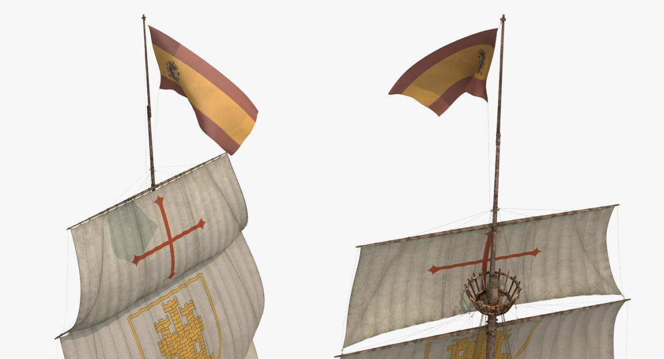 Sailing Ship Main Mast 3D