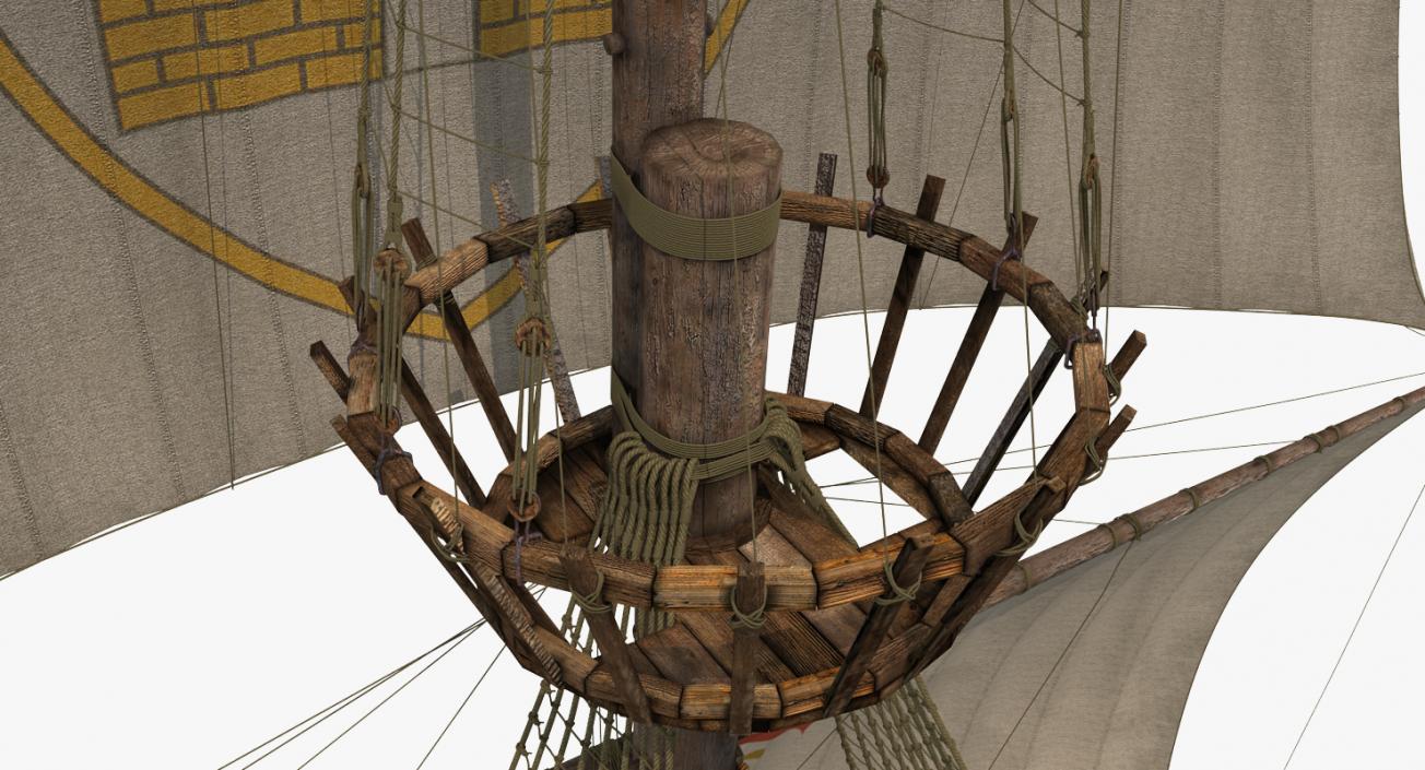 Sailing Ship Main Mast 3D