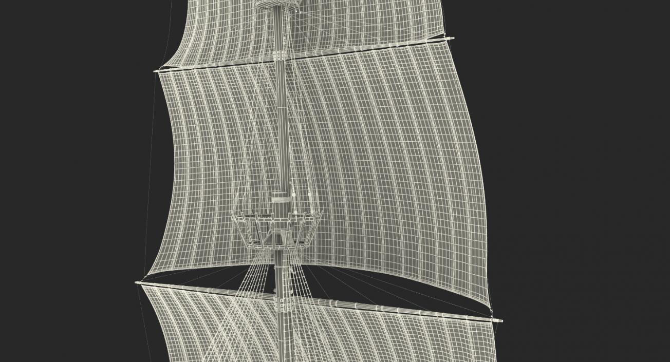 Sailing Ship Main Mast 3D