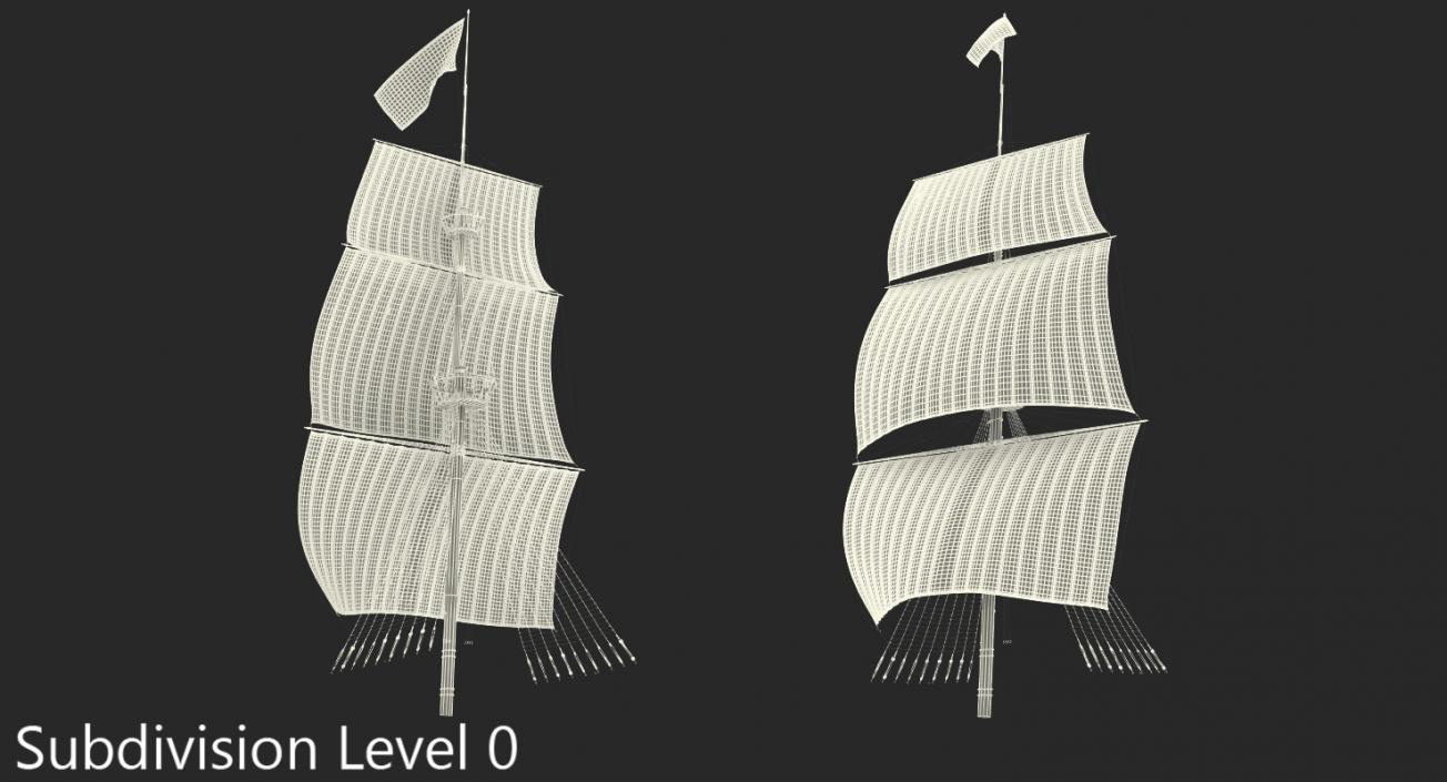 Sailing Ship Main Mast 3D